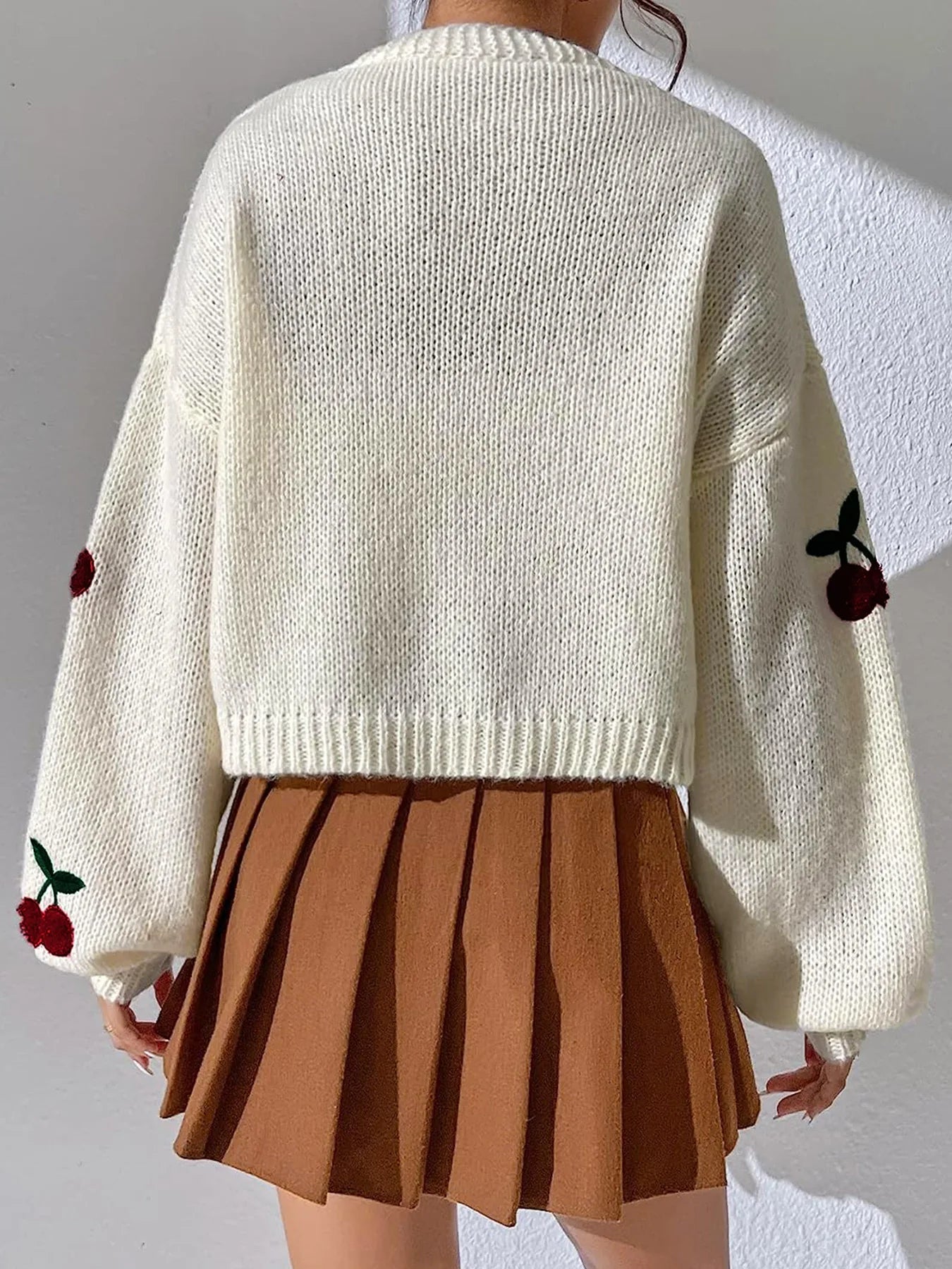 Sweet Cherry Detail Sweater