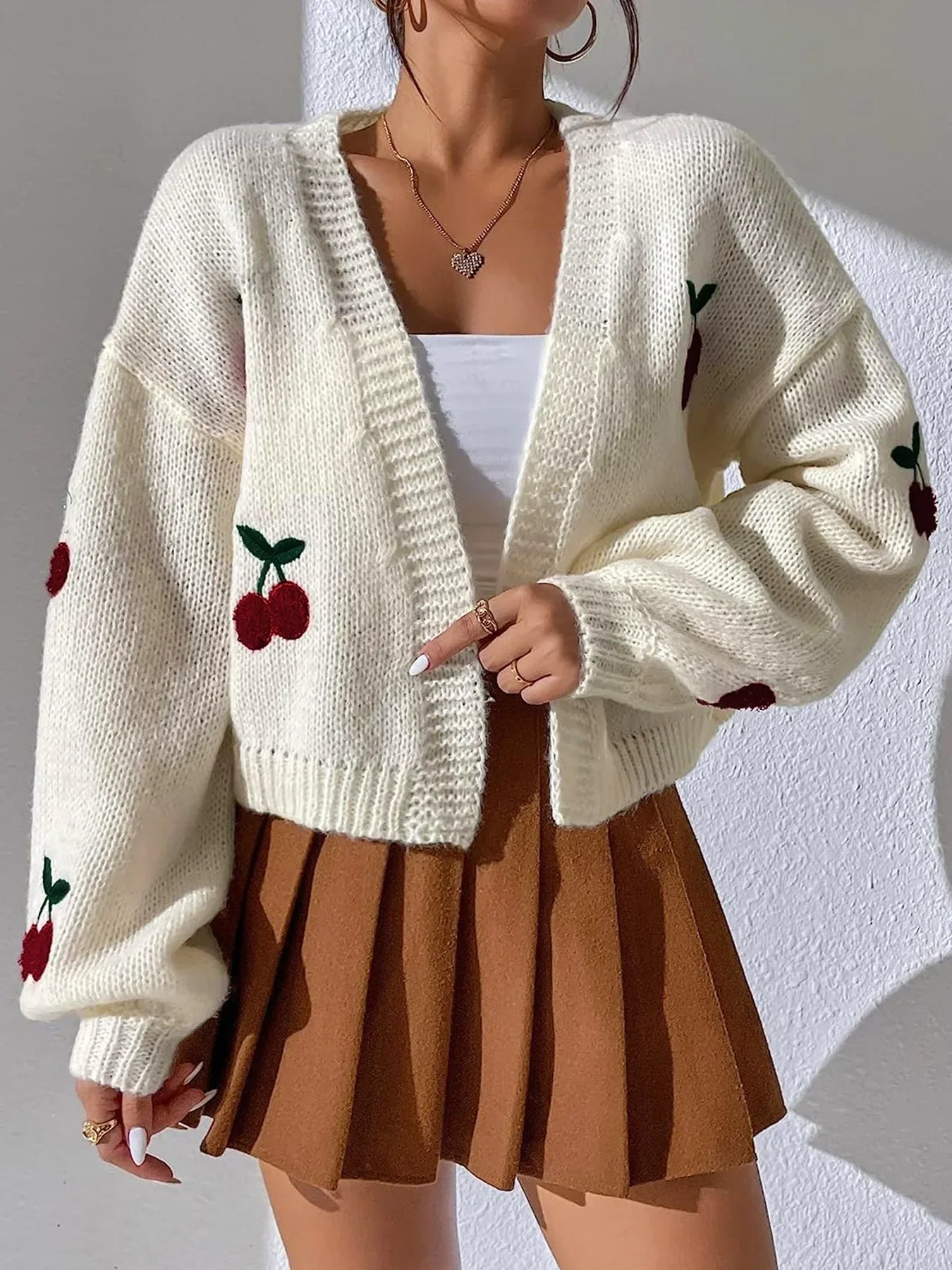 Sweet Cherry Detail Sweater