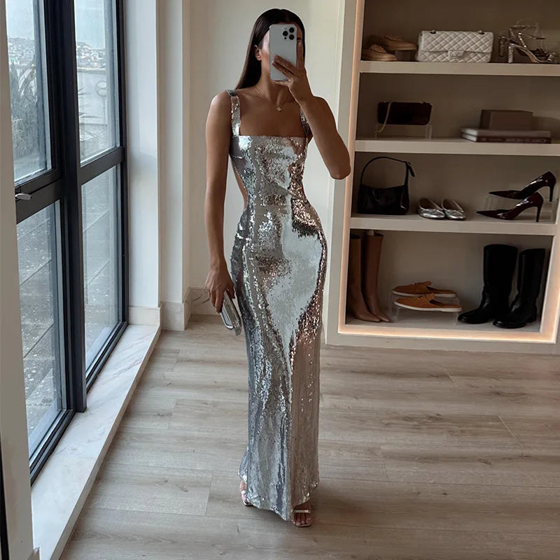 Silvery Maxi Dress